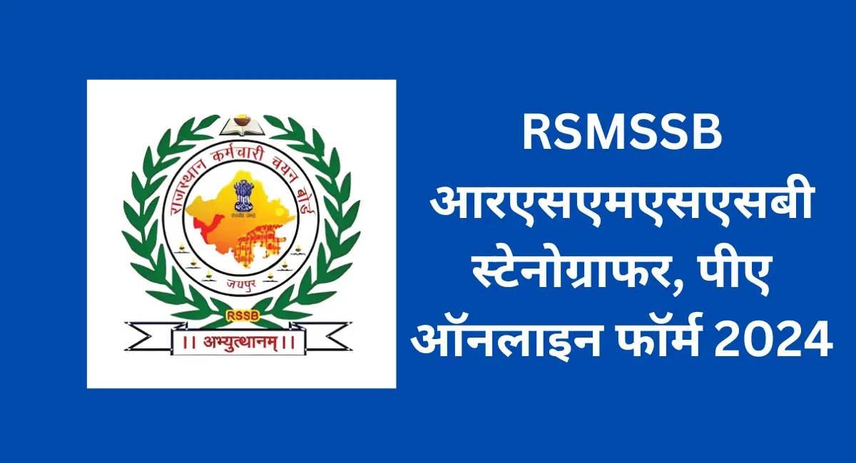 RSMSSB आरएसएमएसएसबी स्टेनोग्राफर, पीए ऑनलाइन फॉर्म 2024 (1)