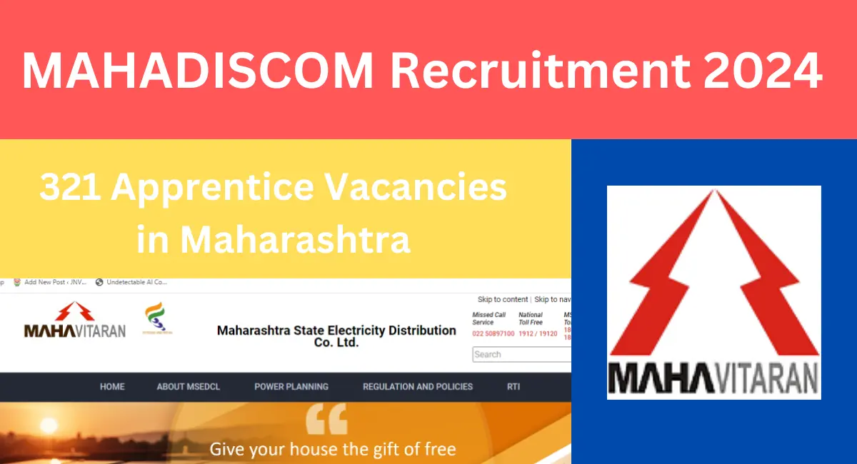 Guide to MAHADISCOM Recruitment 2024 Apply for 321 Apprentice Vacancies in Maharashtra